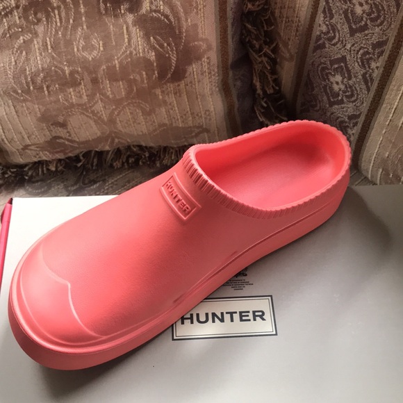 new  Hunter In/Out Bloom Algae Foam Clog in Persimmon Pink 297M0 - Picture 8 of 9